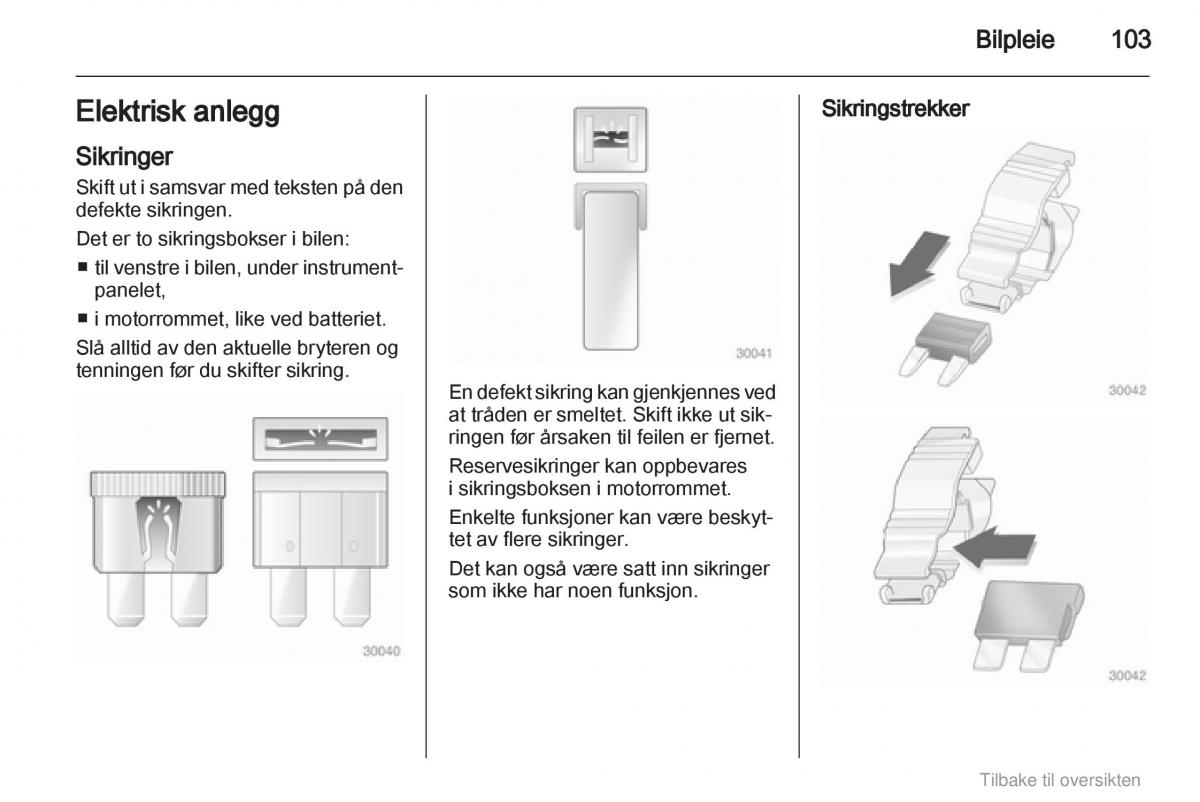 Opel Agila B bruksanvisningen / page 103