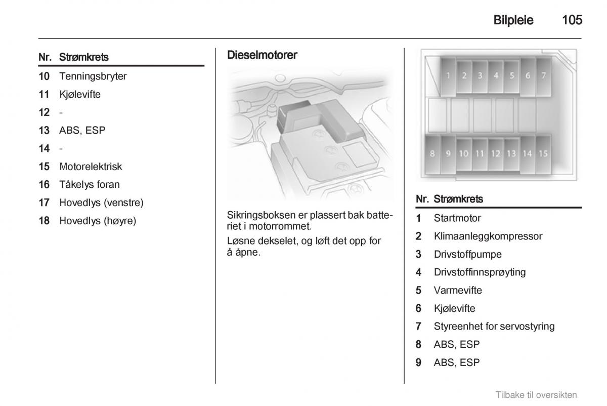 Opel Agila B bruksanvisningen / page 105