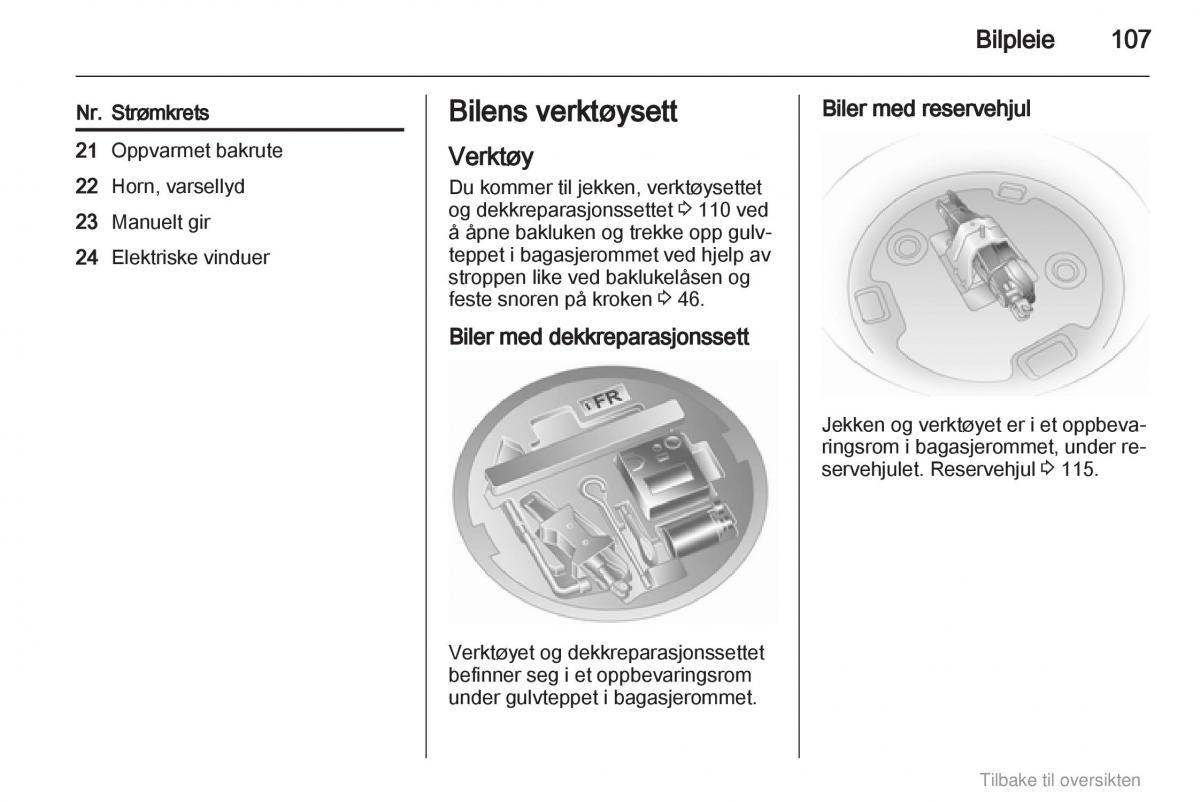 Opel Agila B bruksanvisningen / page 107