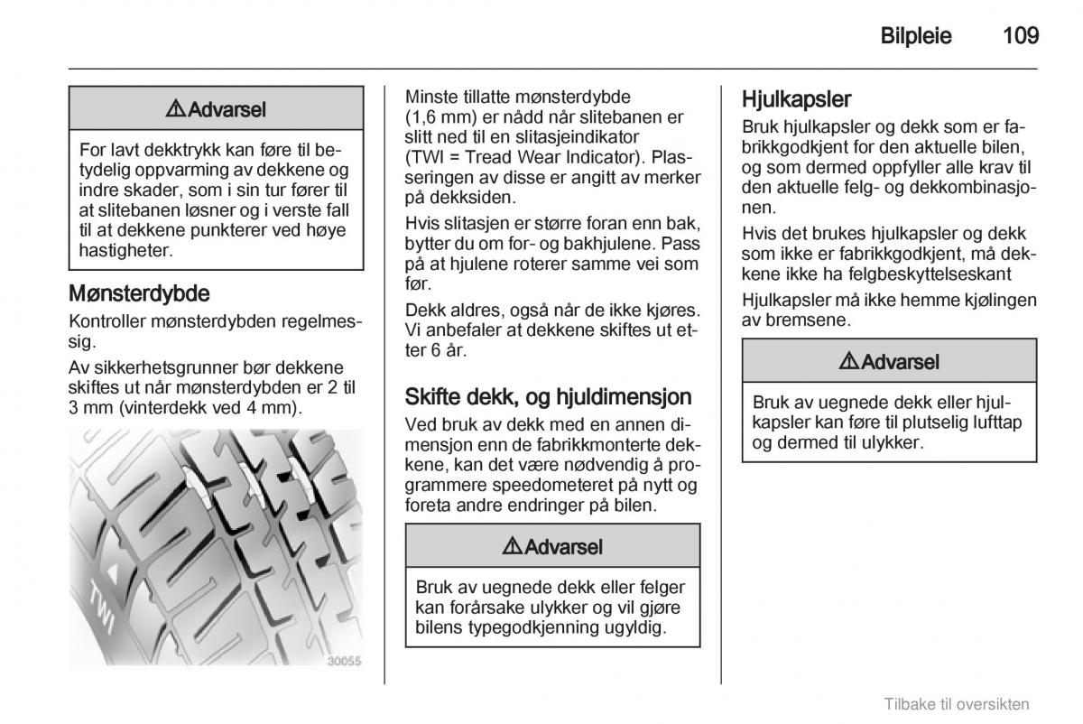 Opel Agila B bruksanvisningen / page 109