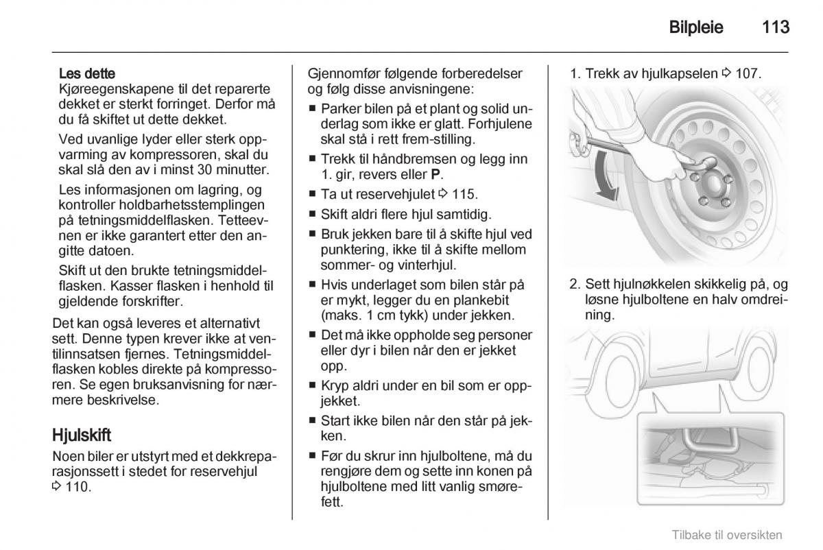 Opel Agila B bruksanvisningen / page 113