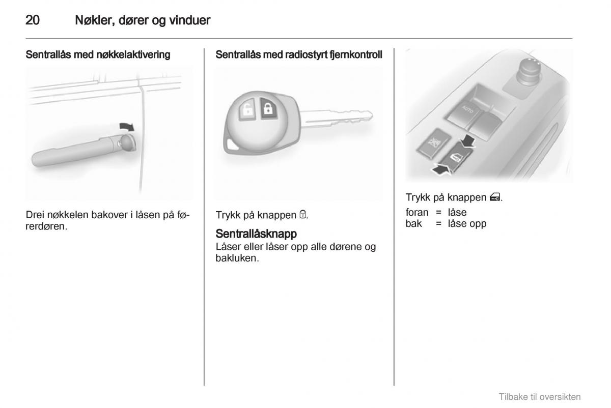 Opel Agila B bruksanvisningen / page 20