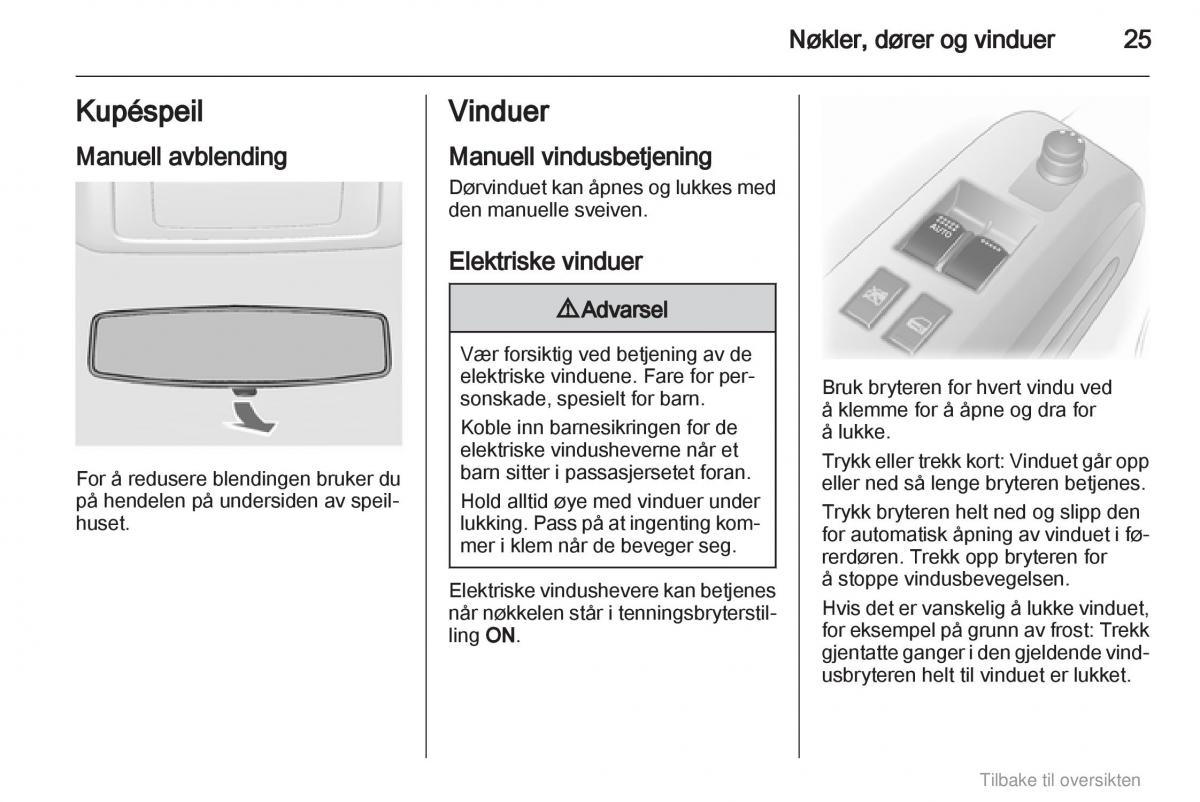 Opel Agila B bruksanvisningen / page 25