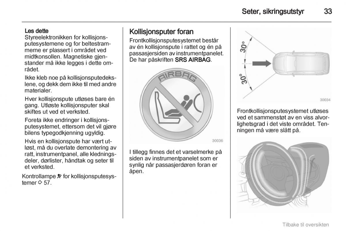 Opel Agila B bruksanvisningen / page 33