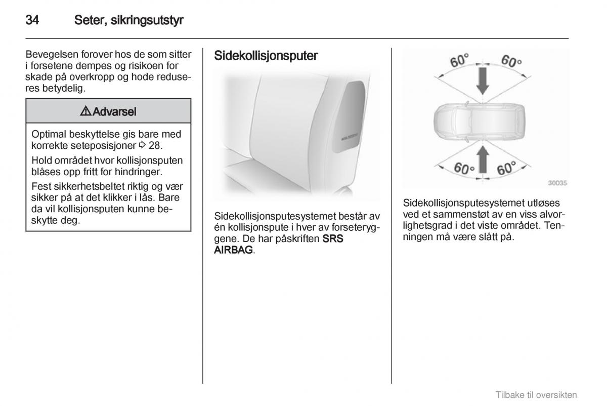 Opel Agila B bruksanvisningen / page 34