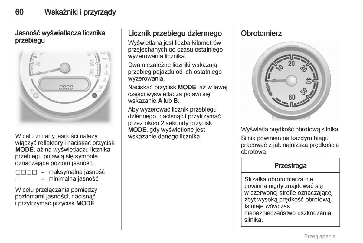 Opel Agila B instrukcja obslugi / page 60