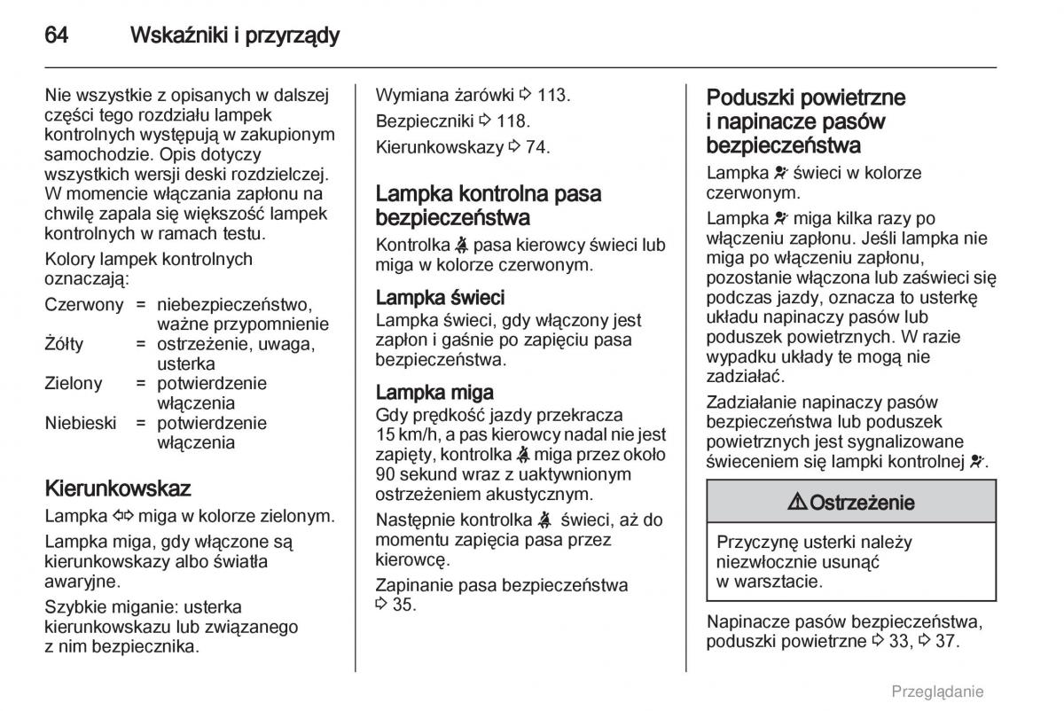 Opel Agila B instrukcja obslugi / page 64