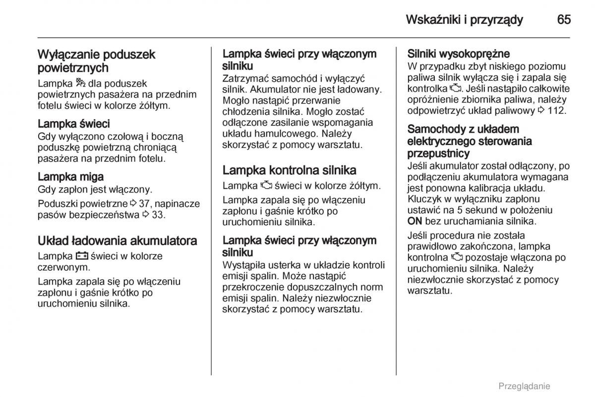 Opel Agila B instrukcja obslugi / page 65