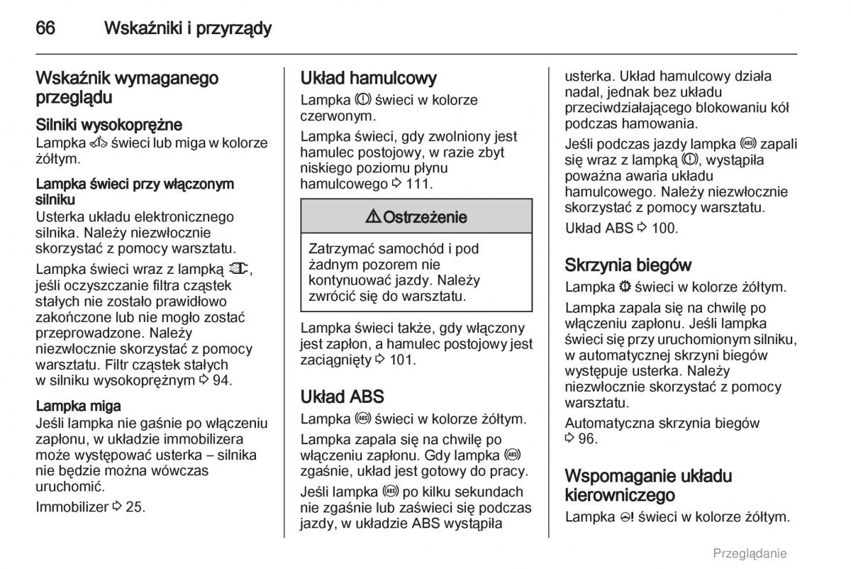 Opel Agila B instrukcja obslugi / page 66