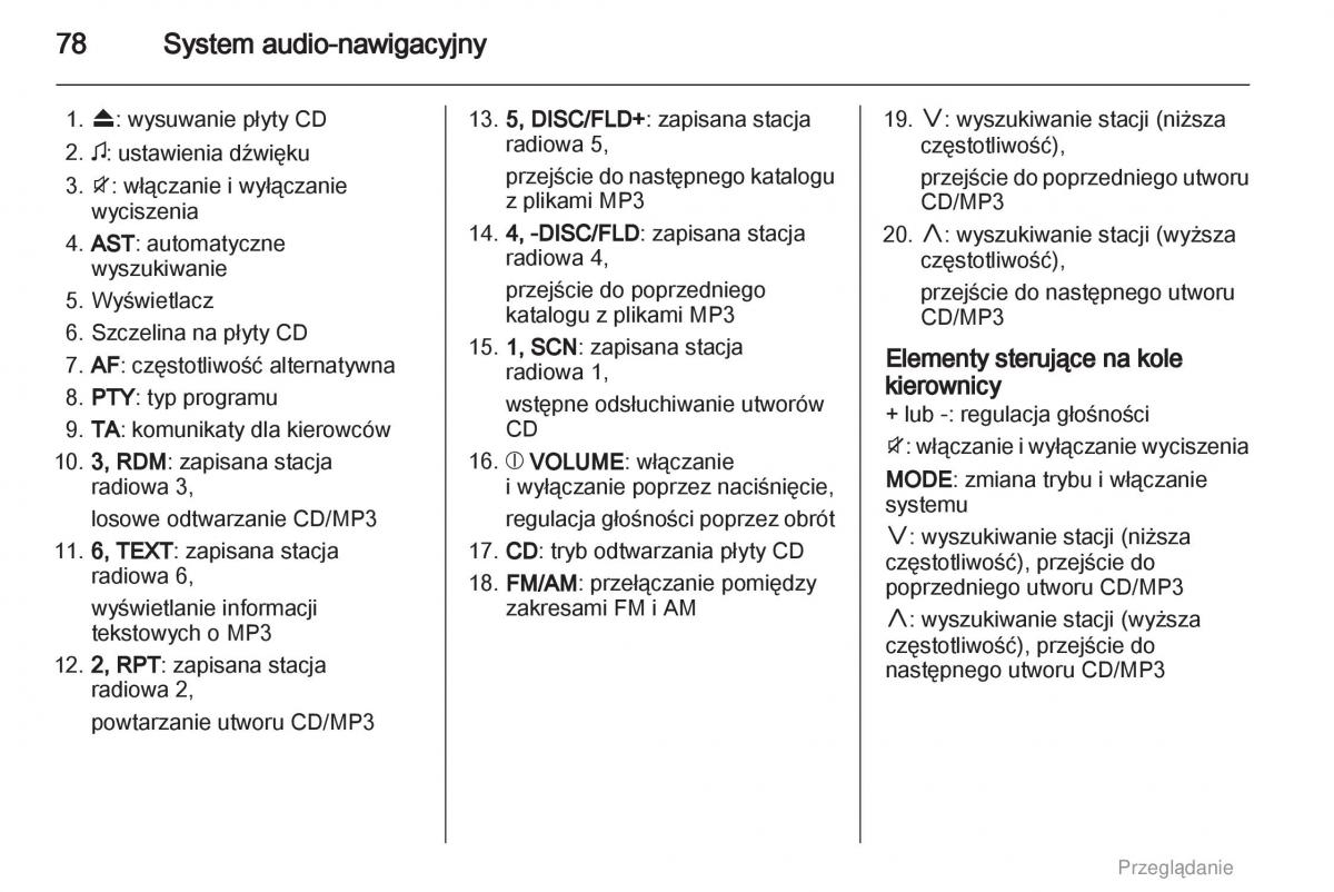 Opel Agila B instrukcja obslugi / page 78