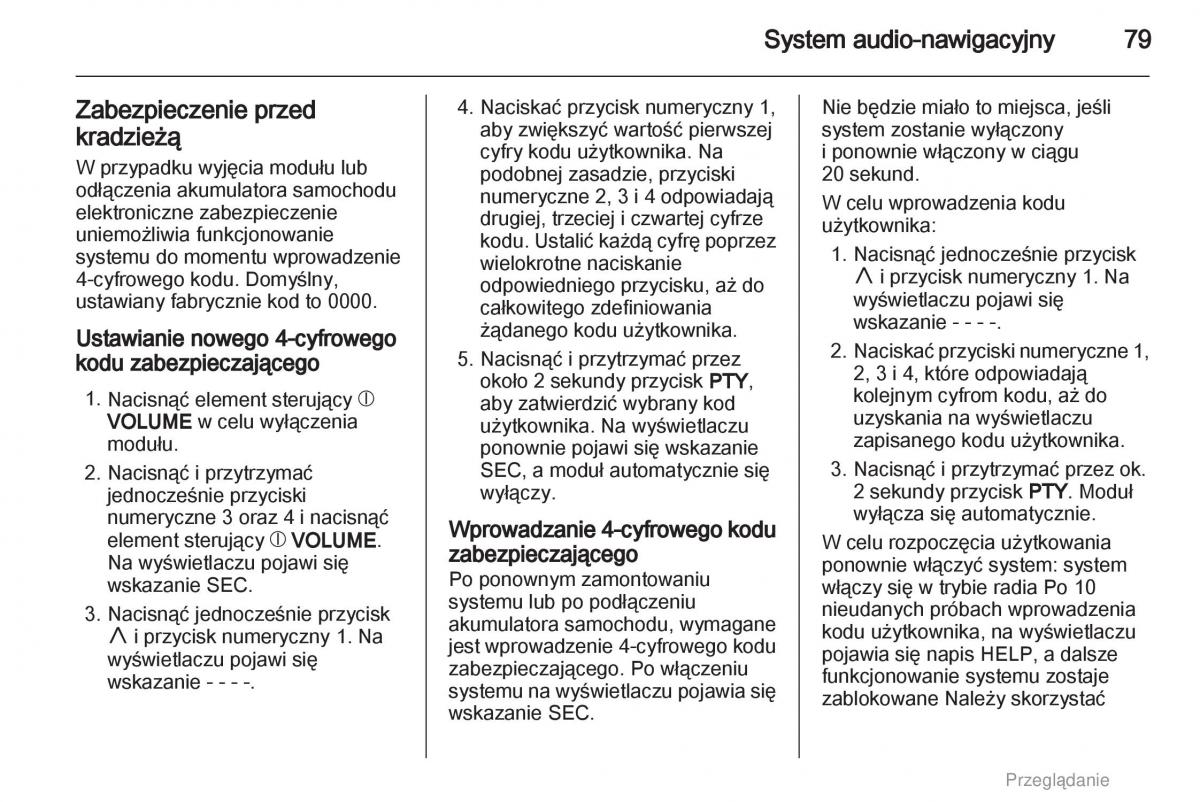 Opel Agila B instrukcja obslugi / page 79