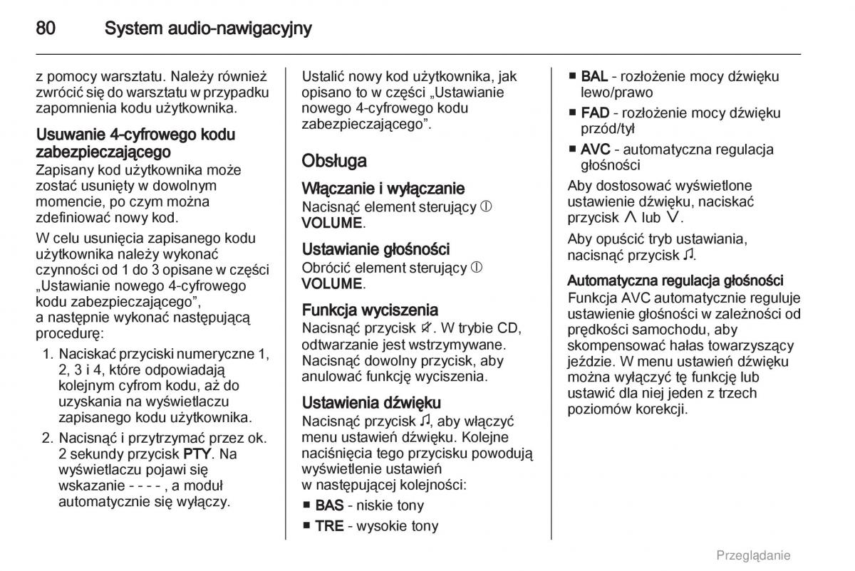 Opel Agila B instrukcja obslugi / page 80