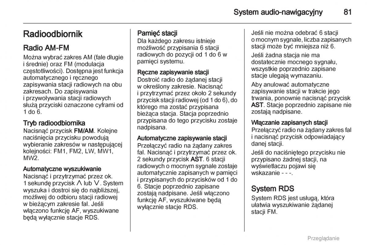 Opel Agila B instrukcja obslugi / page 81