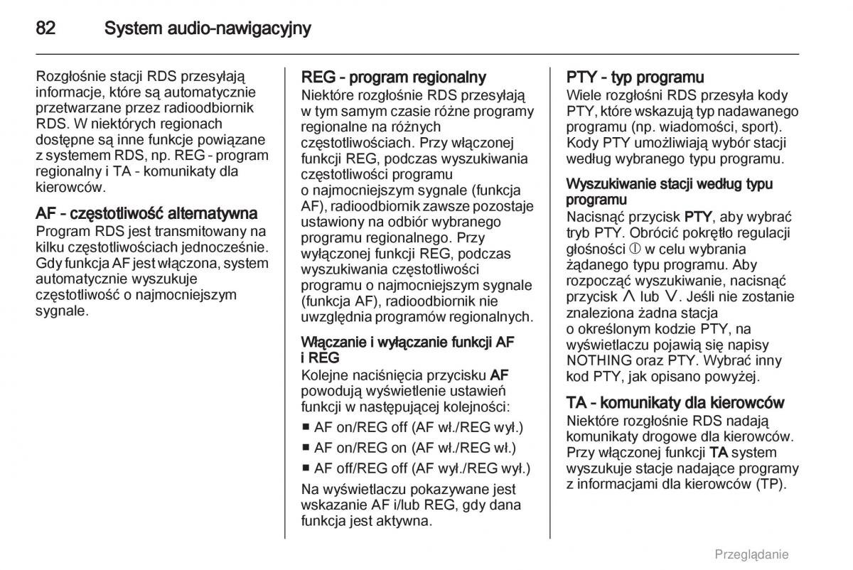 Opel Agila B instrukcja obslugi / page 82