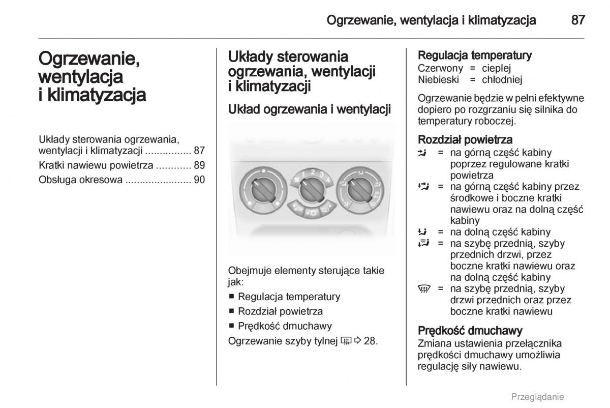 Opel Agila B instrukcja obslugi / page 87