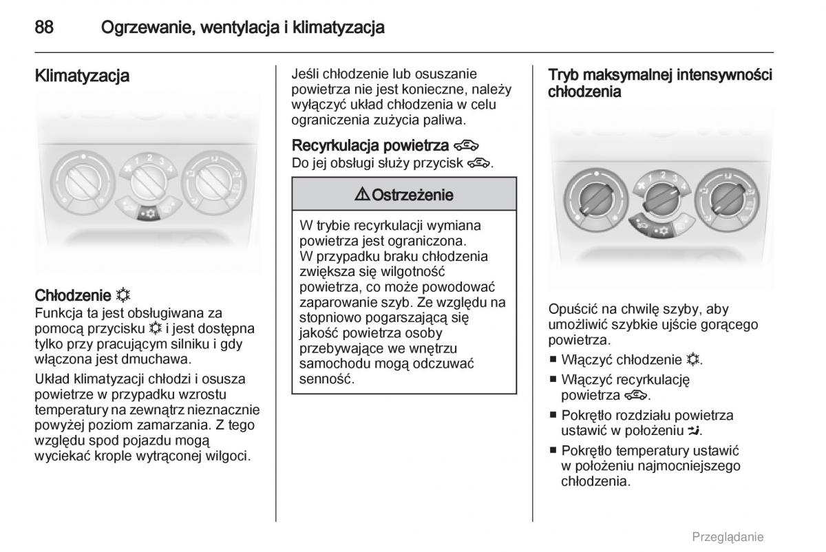 Opel Agila B instrukcja obslugi / page 88