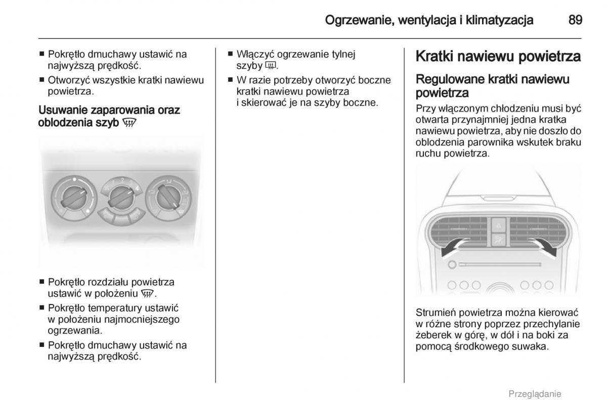 Opel Agila B instrukcja obslugi / page 89