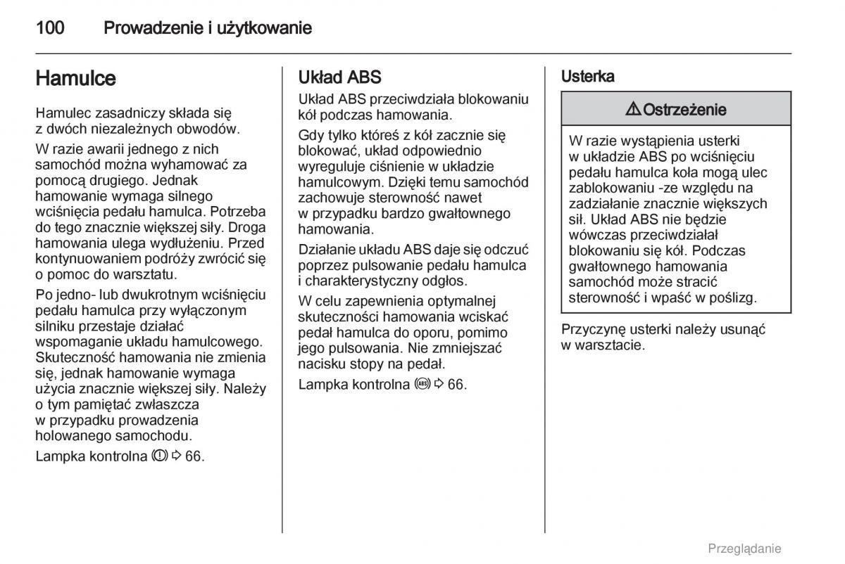 Opel Agila B instrukcja obslugi / page 100