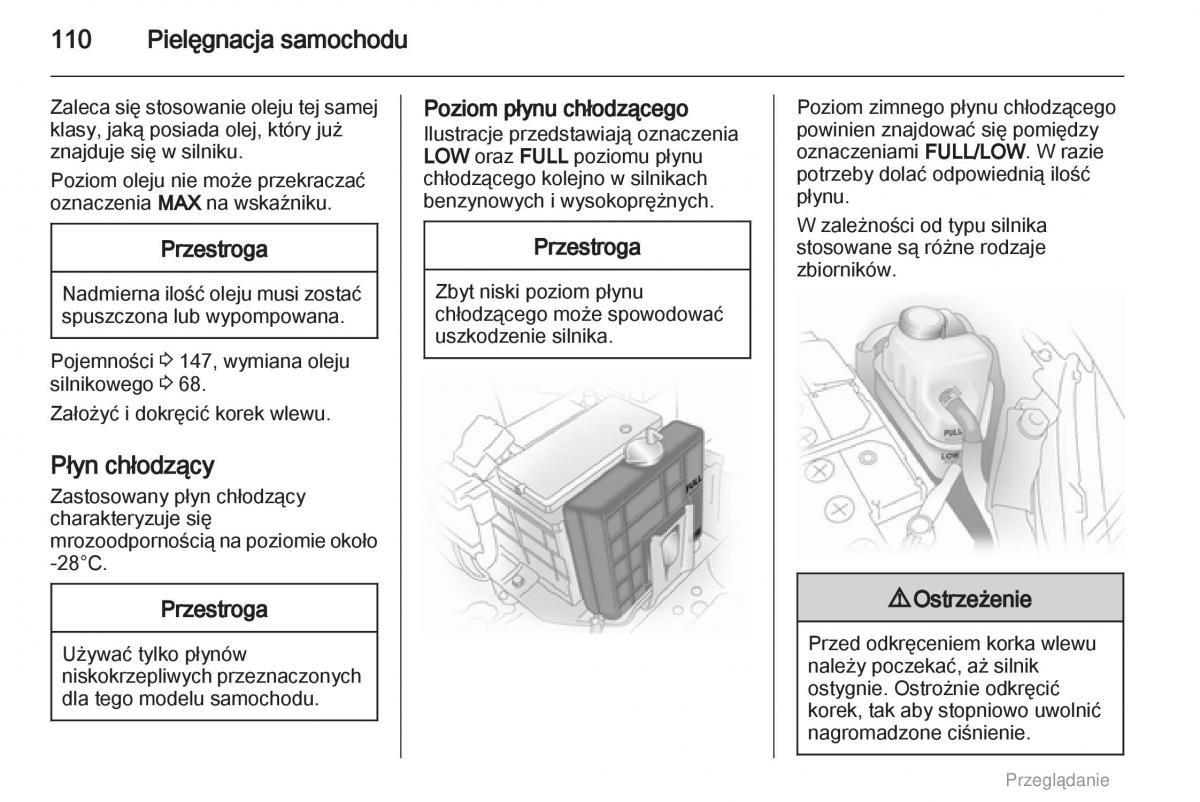 Opel Agila B instrukcja obslugi / page 110