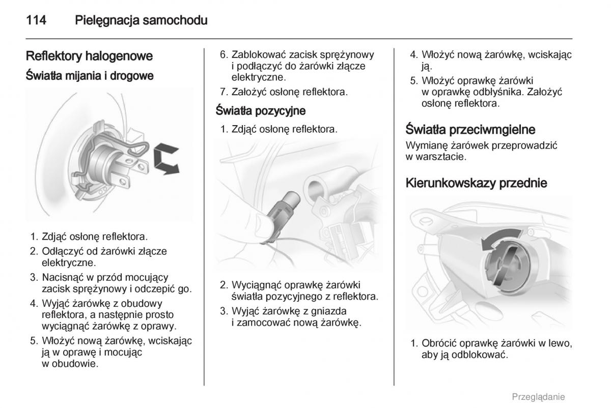 Opel Agila B instrukcja obslugi / page 114