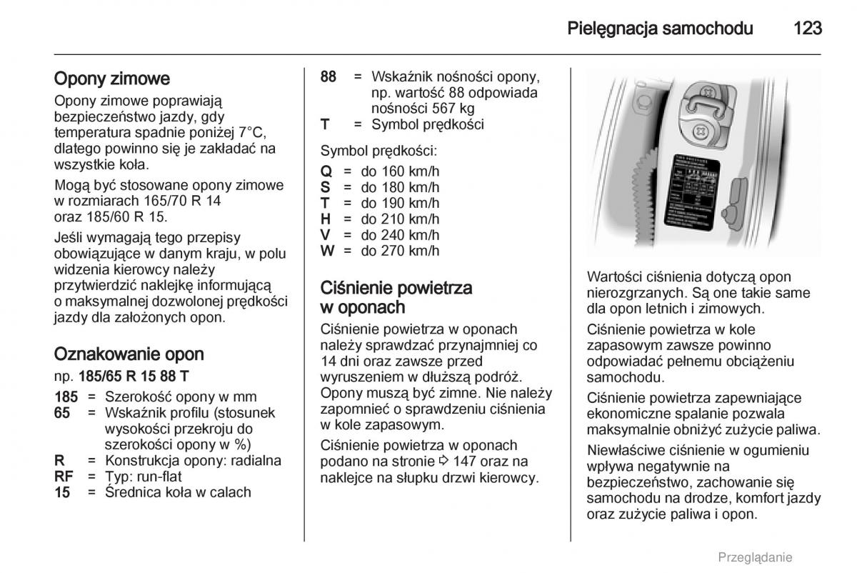 Opel Agila B instrukcja obslugi / page 123