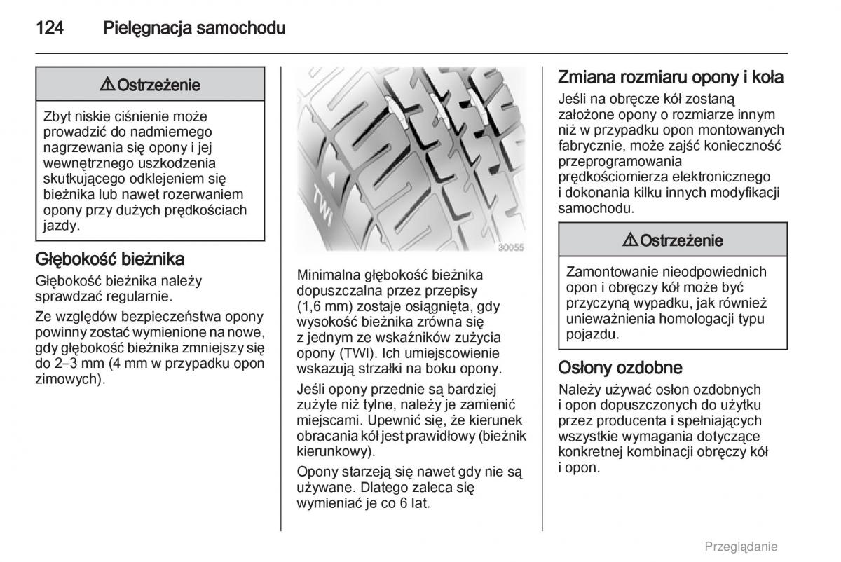 Opel Agila B instrukcja obslugi / page 124