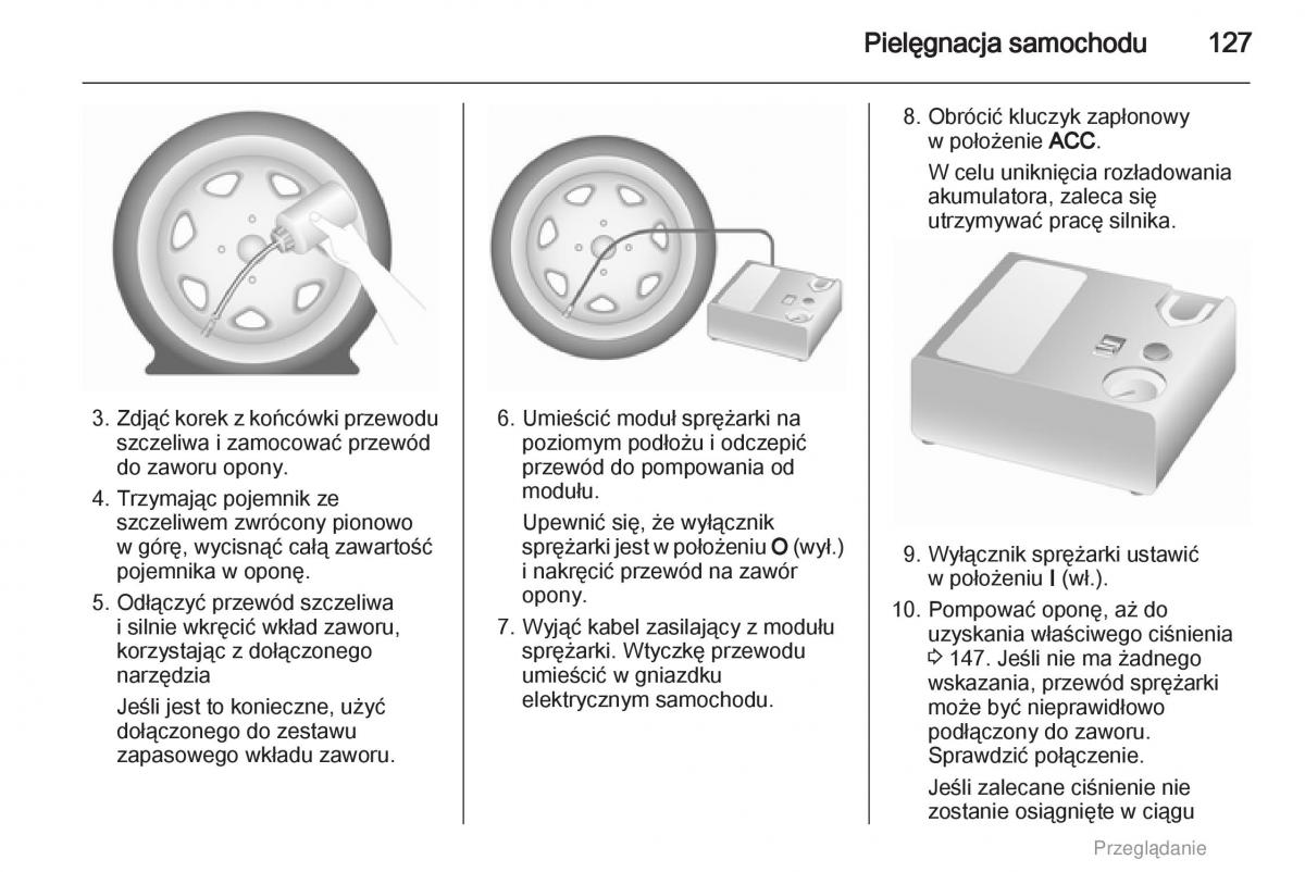 Opel Agila B instrukcja obslugi / page 127