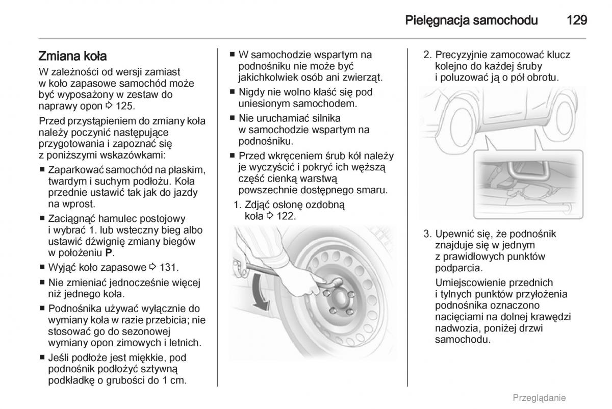 Opel Agila B instrukcja obslugi / page 129