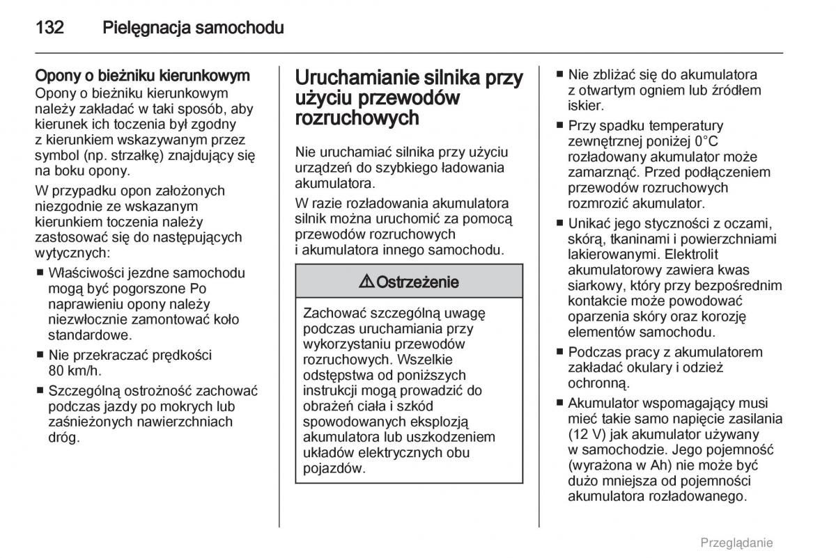 Opel Agila B instrukcja obslugi / page 132