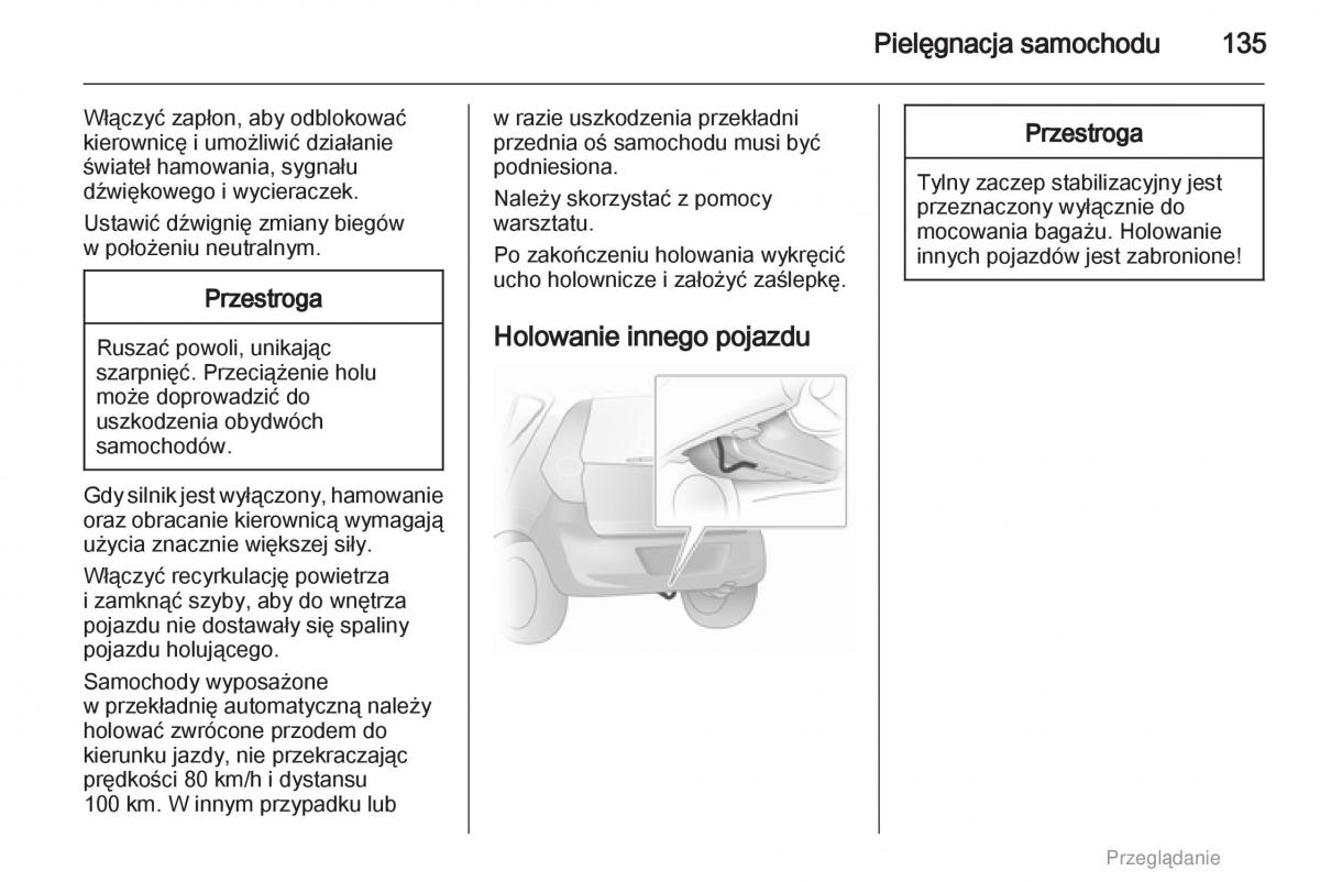 Opel Agila B instrukcja obslugi / page 135