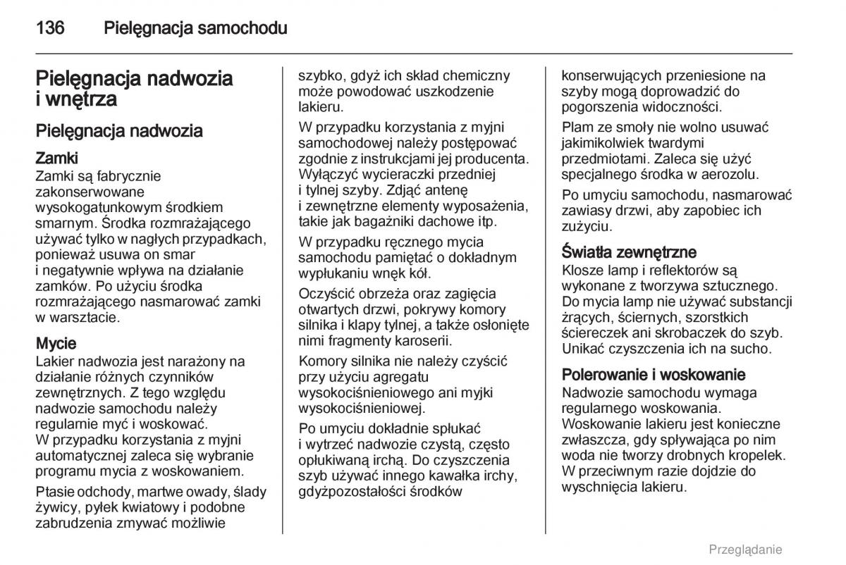 Opel Agila B instrukcja obslugi / page 136