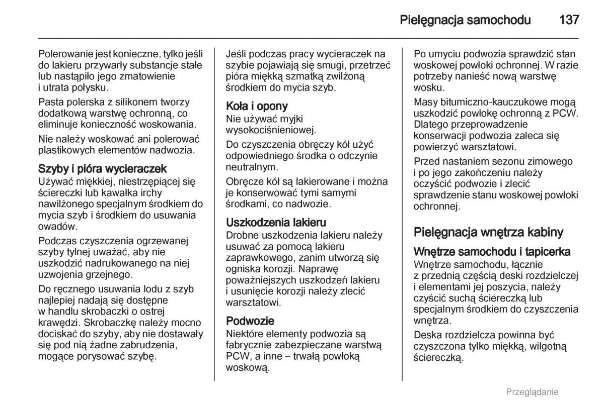 Opel Agila B instrukcja obslugi / page 137