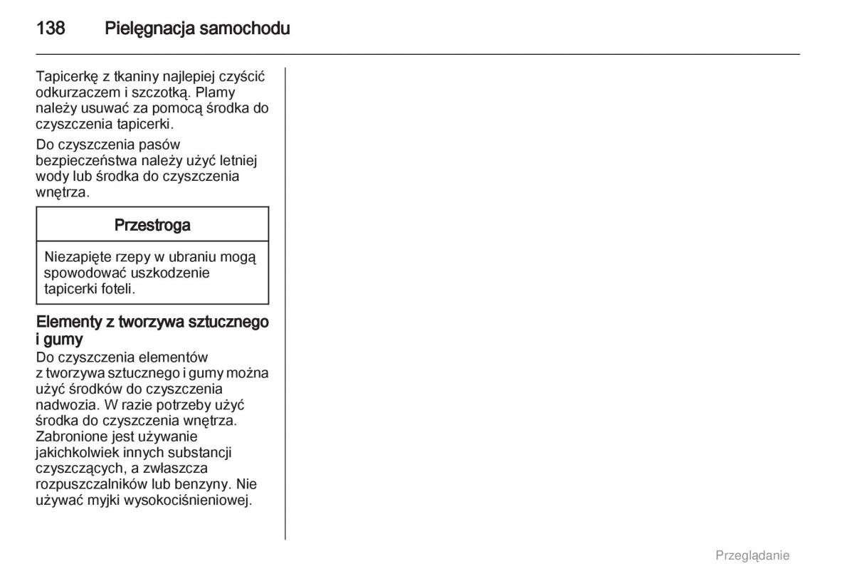 Opel Agila B instrukcja obslugi / page 138