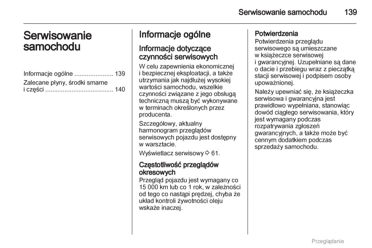 Opel Agila B instrukcja obslugi / page 139