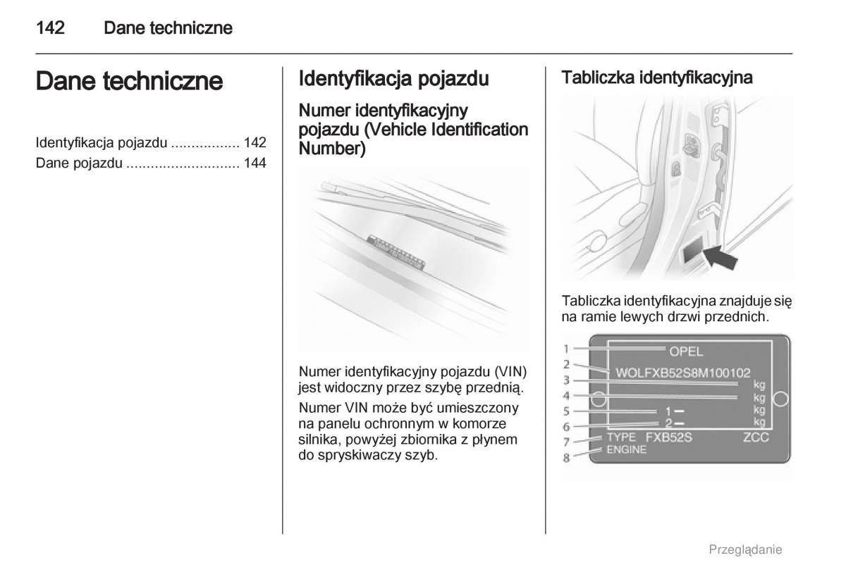 Opel Agila B instrukcja obslugi / page 142