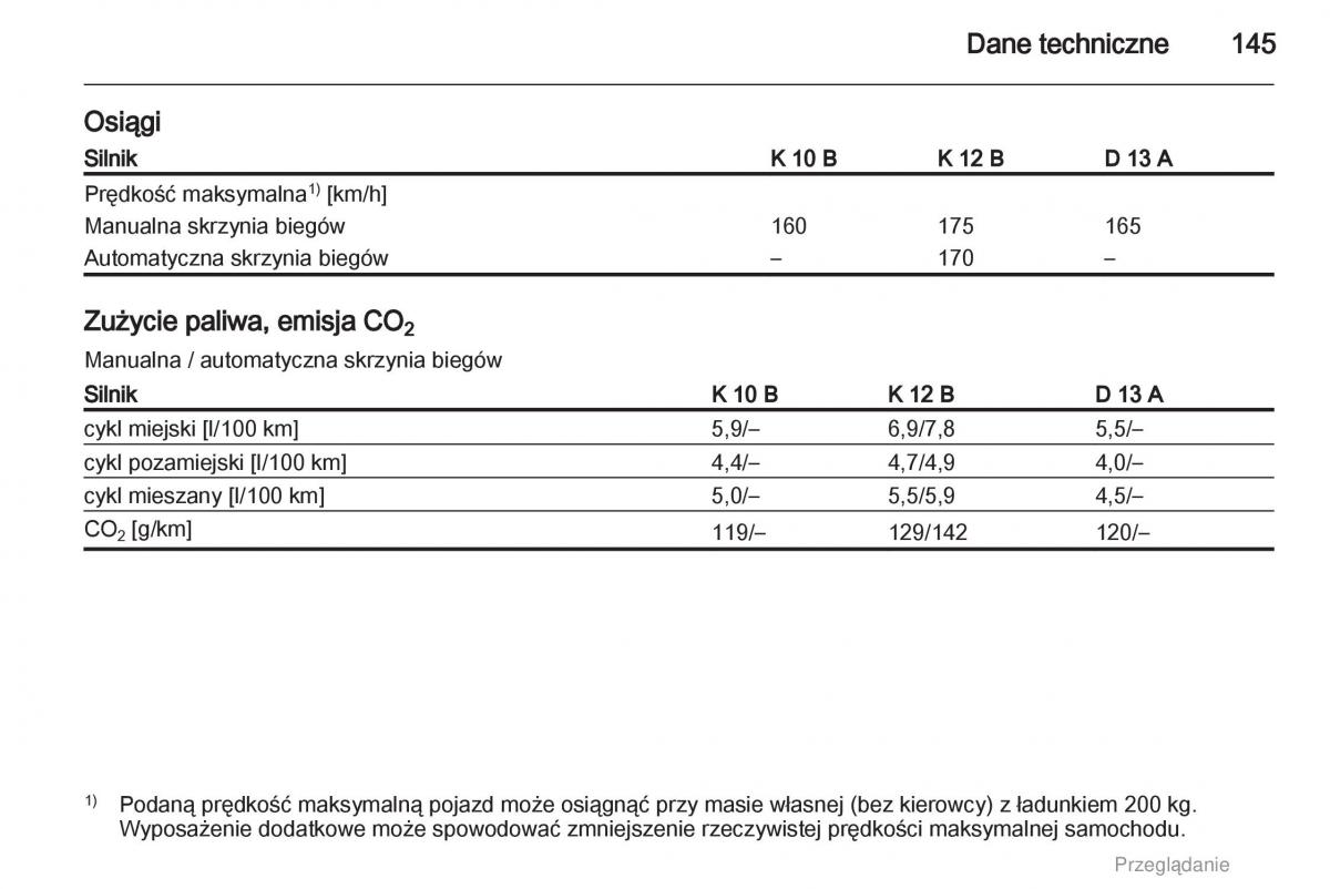 Opel Agila B instrukcja obslugi / page 145