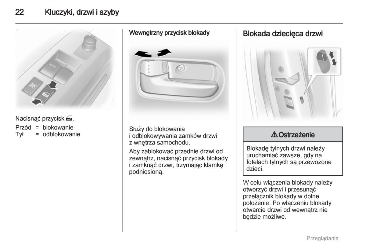 Opel Agila B instrukcja obslugi / page 22