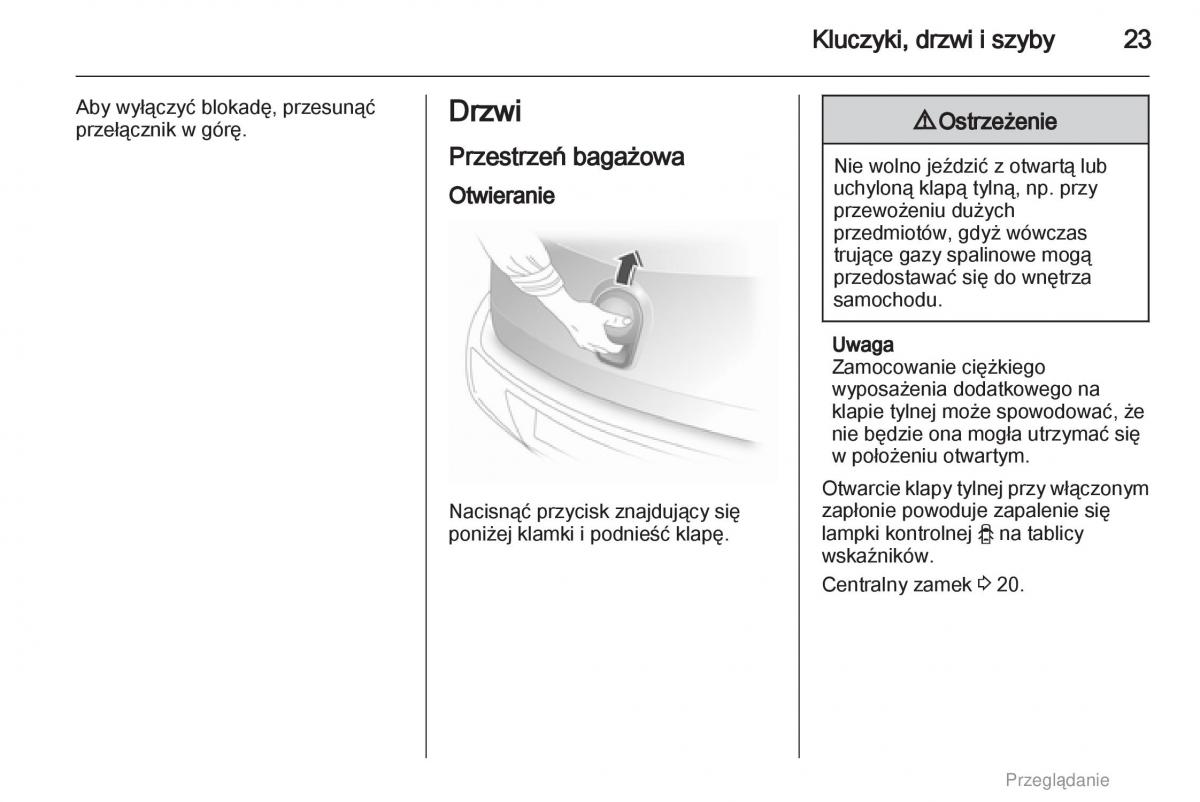 Opel Agila B instrukcja obslugi / page 23