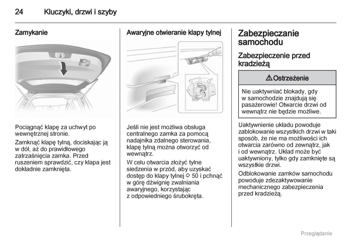 Opel Agila B instrukcja obslugi / page 24