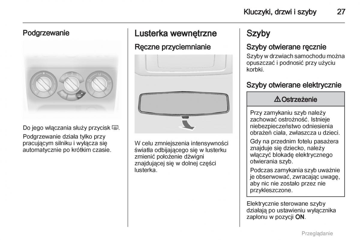 Opel Agila B instrukcja obslugi / page 27