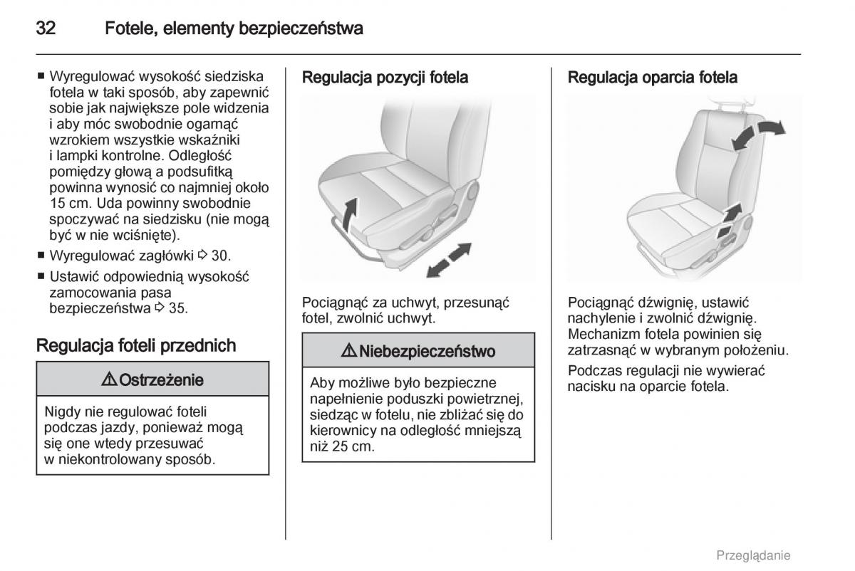 Opel Agila B instrukcja obslugi / page 32