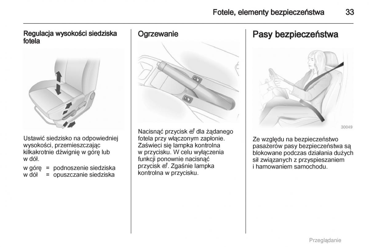 Opel Agila B instrukcja obslugi / page 33