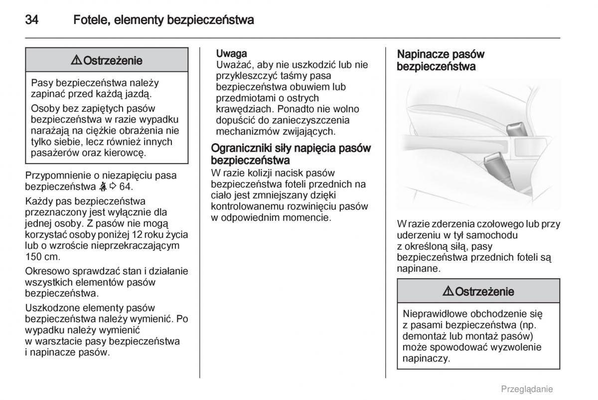 Opel Agila B instrukcja obslugi / page 34