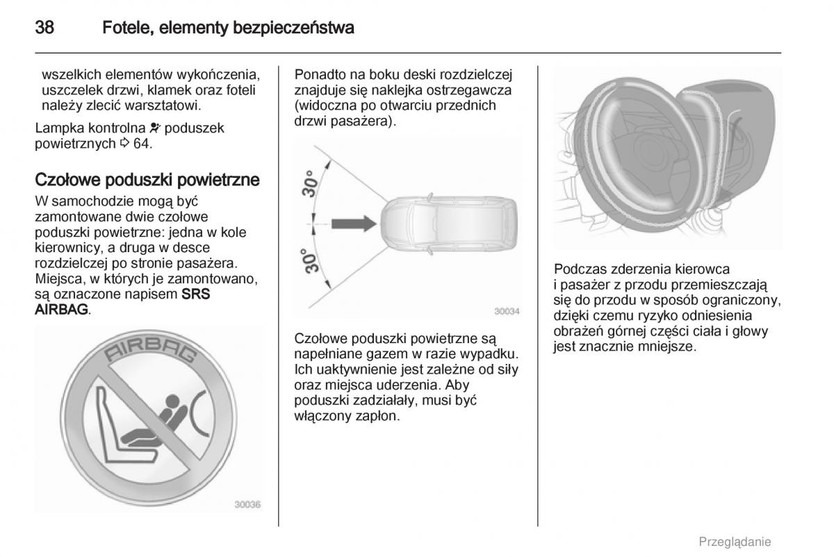 Opel Agila B instrukcja obslugi / page 38