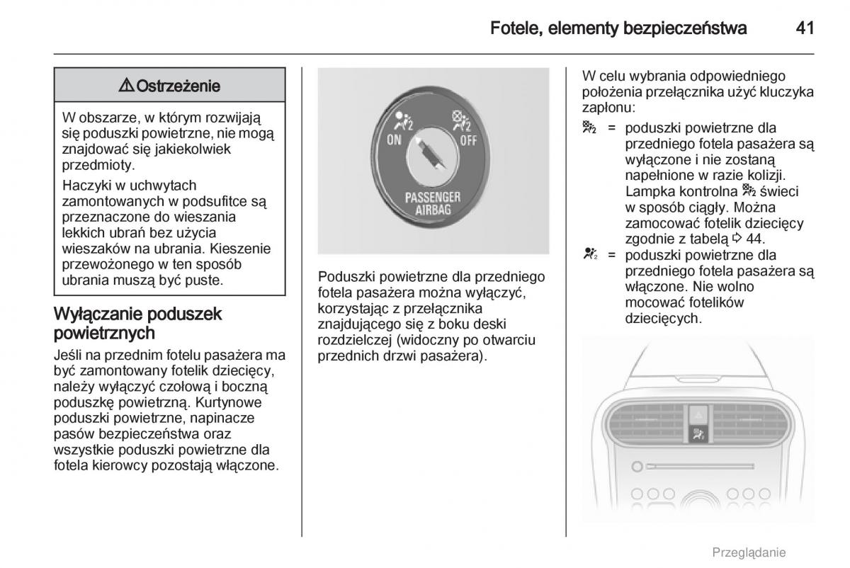 Opel Agila B instrukcja obslugi / page 41