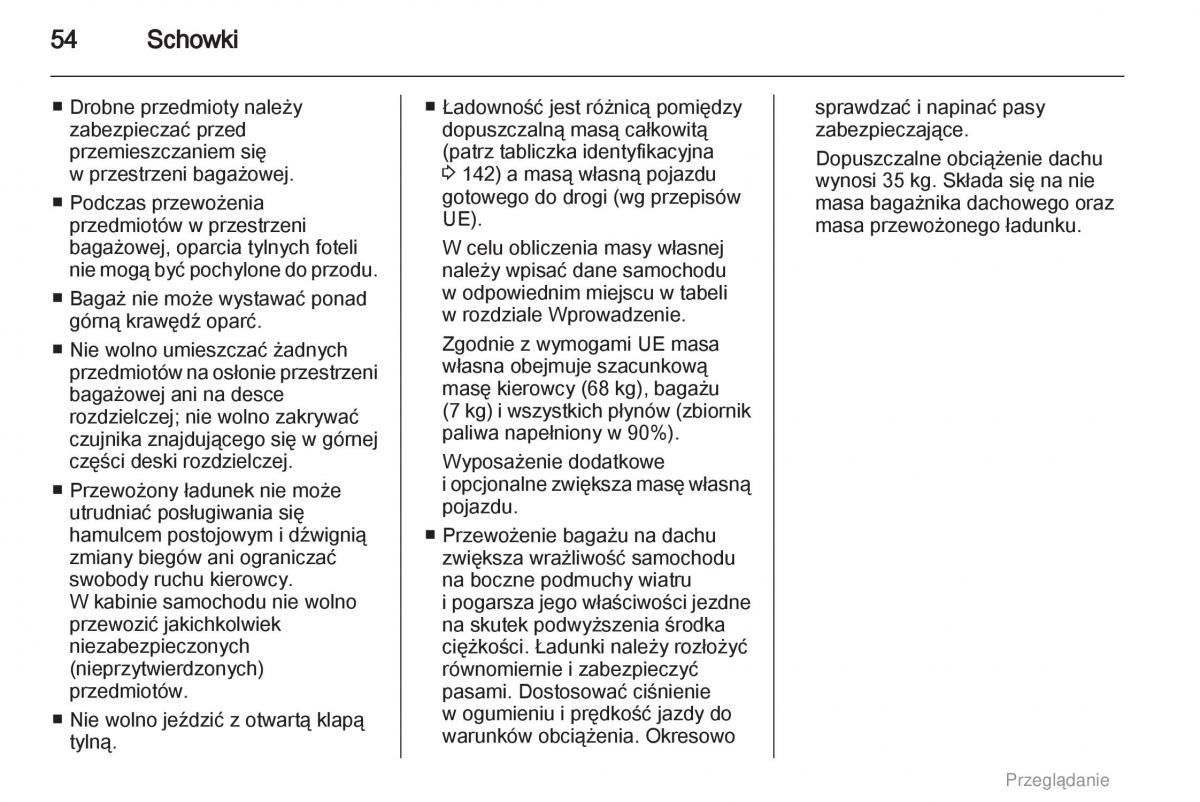 Opel Agila B instrukcja obslugi / page 54