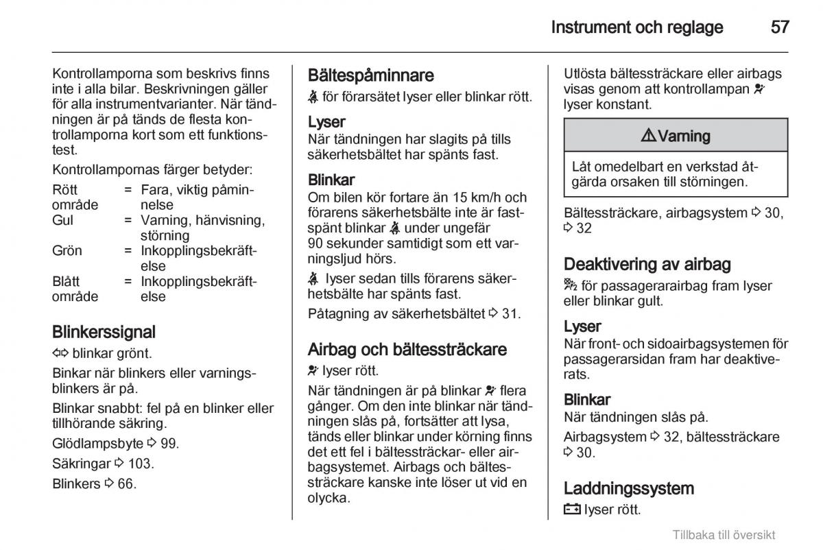 Opel Agila B instruktionsbok / page 57