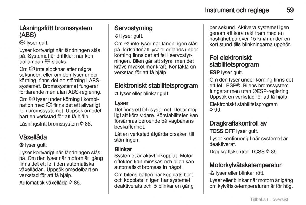 Opel Agila B instruktionsbok / page 59