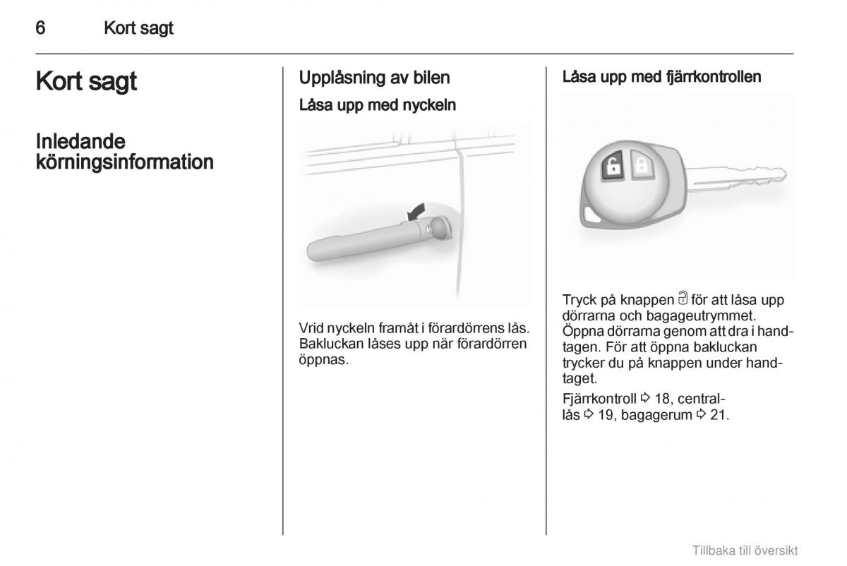 Opel Agila B instruktionsbok / page 6