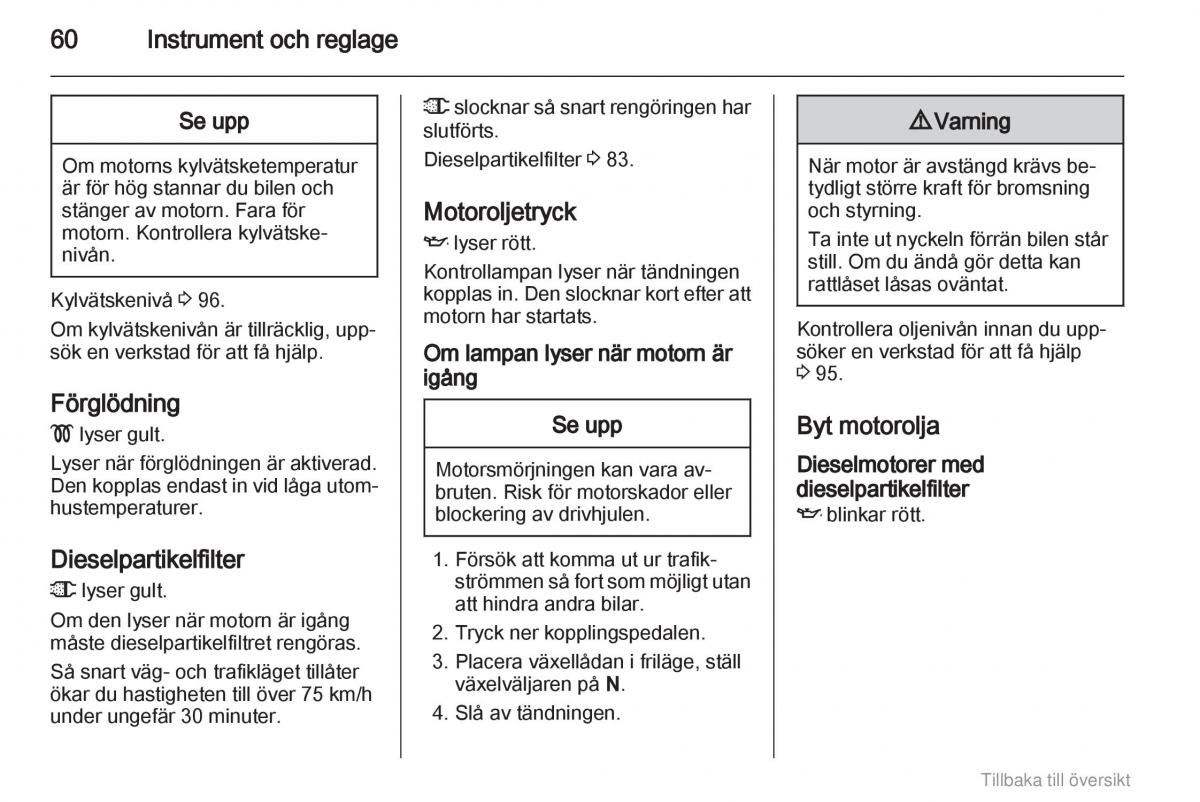 Opel Agila B instruktionsbok / page 60